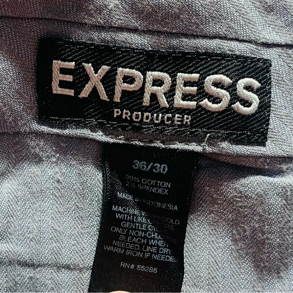 Express Men's Gray Striped Dress Pants SZ 36/30 - Picture 6 of 7